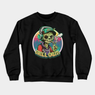 Chill Out: Hip Hop Zombie Art Piece Crewneck Sweatshirt